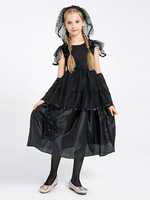 Halloween Robe de mariée noire gothique effrayante pour enfants