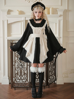 Halloween Robes gothiques Lolita en dentelle avec nœuds et blocs de couleurs