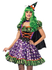 Halloween Sorcière Costumes Pour Femmes Violet Effrayant Chapeaux Polyester Robe Vacances Costumes
