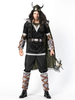 Halloween Viking Warrior Costumes Tenue Noire Déguisement Adulte