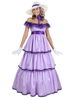 Halloween Vintage Costume Femme Aristocrat Lilas Robe Avec Ceinture Et Chapeau