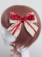Han Lolita bandeau chinois Palais lanterne rouge en mousseline de soie Bow imprimée Lolita coiffures Déguisements Halloween