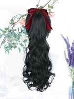 Harajuku Fashion Lolita perruque longue fibre résistante à la chaleur marron foncé accessoires Lolita