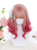 Harajuku Fashion Lolita perruque moyenne fibre résistante à la chaleur rose accessoires Lolita