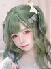 Harajuku Fashion Lolita Perruque Vert Moyen Fibre Résistant À La Chaleur Accessoires Lolita