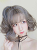 Harajuku Fashion Lolita perruques courtes gris Lolita perruques cheveux avec Bangs Déguisements Halloween