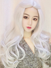 Harajuku Mode Lolita Perruque Longue Fibre Résistant À La Chaleur Blanc Lolita Accessoires