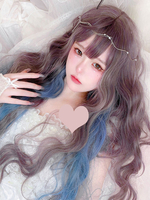 Harajuku Mode Lolita Perruque Longue Fibre Résistant À La Chaleur Taupe Lolita Accessoires