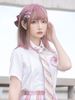 Harajuku Mode Lolita Perruques Courtes Fibre Résistant À La Chaleur Rose Clair Accessoires Lolita