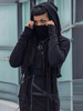 Haut à capuche gothique pour femme Haut rétro en coton punk découpé noir