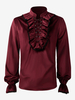 Haut à manches longues vintage bordeaux vintage costumes rétro pour homme