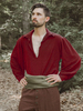 Haut blanc vintage en polyester vintage à manches longues pour homme