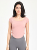 Haut De Tennis Pour Femme Col Rond Top Nylon Manches Courtes Vêtements De Sport