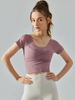 Haut De Tennis Pour Femme Col Rond Top Nylon Manches Courtes Vêtements De Sport