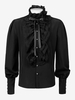 Haut en fibre de polyester à manches longues vintage noir vintage costumes rétro pour homme
