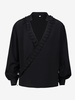 Haut en fibre de polyester à manches longues vintage noir vintage costumes rétro pour homme