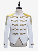 Haut rétro blanc pour hommes élégant manches longues Royal Court pardessus rétro Costumes