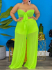 Haut sans bretelles à lacets de grande taille avec pantalon large