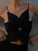 Haut Sexy avec Bretelles Femme à Col Décolleté Unicolore