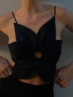 Haut Sexy avec Bretelles Femme à Col Décolleté Unicolore