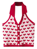 Haut Sexy Top Sexy Camisoles Femme Taille Haute avec Bretelles à Col V Coupe Cintrée avec Boutons Bicolore