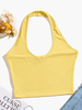 Haut Sexy Top Sexy Femme Taille Haute avec Bretelles à Col Rond Unicolore