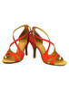 Haut talon bout ouvert Criss Cross de danse noir Chaussures femmes personnaliser Ballroom Shoes