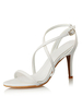 Haut talon sandales blanches Open Toe Strappy Sandal chaussures femme