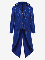 Haut vert vintage à paillettes rétro boutons manches longues costumes rétro pour homme
