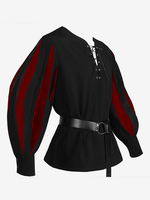 Haut Vintage blanc rétro à manches longues haut en Fiber de Polyester Costumes rétro pour hommes