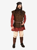 Haut Vintage marron foncé rétro sans manches en Polyester Costumes rétro pour hommes