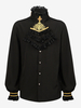 Haut Vintage noir rétro à manches longues haut en Fiber de Polyester Costumes rétro pour hommes