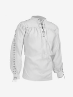 Haut vintage noir rétro en polyester à manches longues Costumes rétro pour homme