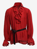 Haut vintage noir rétro en polyester à manches longues Costumes rétro pour homme