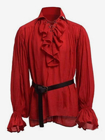 Haut vintage noir rétro en polyester à manches longues Costumes rétro pour homme