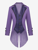 Haut vintage violet rétro boutons en polyester manches longues costumes rétro pour homme