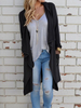 Haute qualité cardigan vêtements journaliers unicolore en coton mélangé fendue"idienne grise manches longues