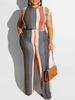 Hauts à manches courtes de grande taille avec un pantalon taille haute
