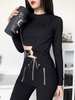 Hauts gothiques noirs Chaînes Gothic Chain Tops femme