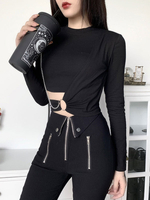 Hauts gothiques noirs Chaînes Gothic Chain Tops femme