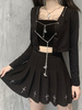 Hauts gothiques pour femmes Top en coton sexy noir