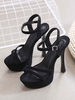 Hauts talons bout ouvert talon aiguille Chic Noir Sandales sexy