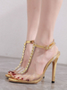 Hauts talons Peep Toe Talon Stiletto Chic Sandales Blond or Synthétique