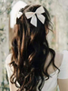 Headpieces Bowknots blancs Bowknot Bowknot Puisselle à cheveux Sateen Accessoires pour cheveux de mariée