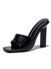 Heel Chunky Heel Chunky Cuir Black Mule Heel Slunky Beel
