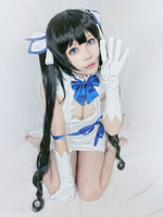 Hestia Cosplay Black Wig Est-il mauvais dessayer de ramasser des filles dans un accessoire de Donjon Cosplay Déguisements Halloween