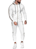 Homme Activewear 2 Pièces Manches Courtes Capuche Blanc