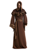 Homme Costumes Prêtre Cosplay Cape Marron Foncé Déguisements Halloween