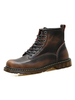 Homme Martin Bottes Mode Cuir PU Bout Rond Bottines Marron