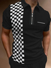 Homme Polo Chemise imprimée Collier à manches courtes Fit Fit Noir Chemises à la mode à la mode noir